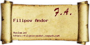 Filipov Andor névjegykártya